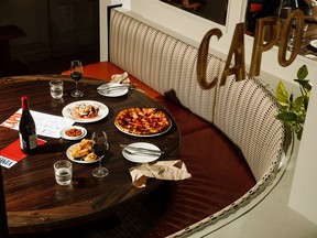 The new in-house restaurant Capo is a New York-style pizzeria featuring 36-hour fermented,sou­rdough pizza, topped with locally sourced ingredients and wood-fired. The well-priced wine list is excellent too.