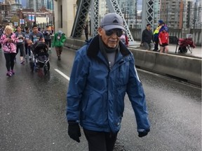 White Rock resident Joe Ahmad, seen here in 2019, will take part in this year's Vancouver Sun Run Virtual Race. Handout. For Shawn Conner Sun Run story.
