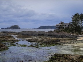 The Tofino shoreline on the west coast of Vancouver Island.