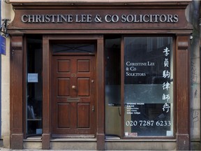 General view of the Christine Lee & So Solicitors office on Wardour Street on January 13, 2022 in London, England.