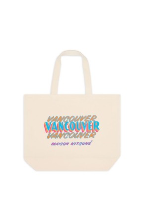 Exclusive designs from Maison Kitsuné and Café Kitsuné Vancouver include t-shirts and tote bags.