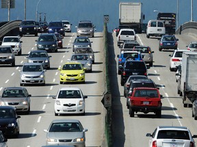 File photo of traffic on the Ironworkers Memorial Bridge.