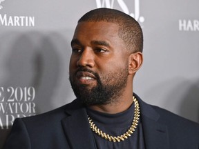 In this file photo taken on Nov. 6, 2019, rapper Kanye West attends the WSJ Magazine 2019 Innovator Awards at MOMA in New York City.