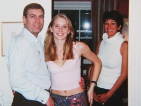 Prince Andrew, Virginia Roberts Giuffre and socialite Ghislaine Maxwell.