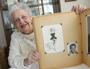 Joan Moore with her Betty Grable photo.