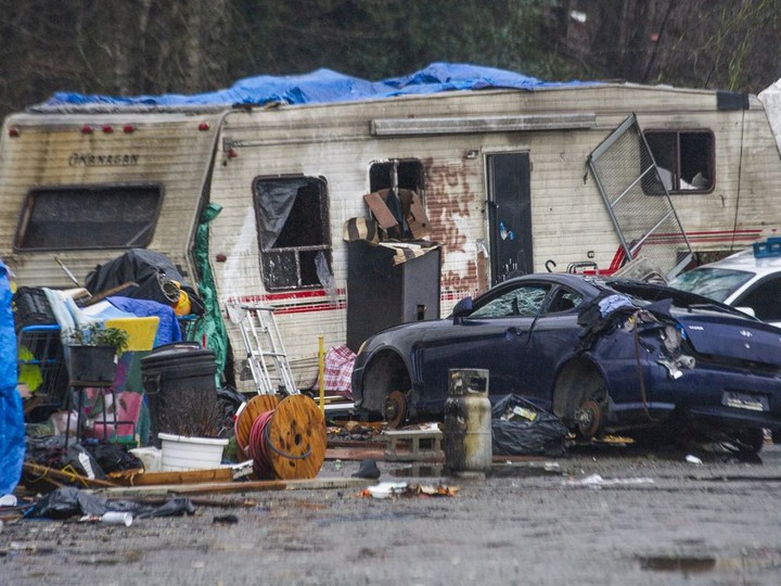  Homeless encampment in Abbotsford. (Arlen Redekop / PNG )