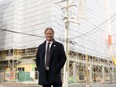 Langford mayor Stew Young is photographed near a housing construction under way in Langford, B.C., on Friday, January 21, 2022.