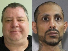 Timothy Wyslouzil, left, and Amardip Singh Rai are wanted on Canada-wide warrants.