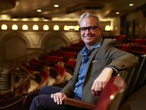 Peter Cathie White, executive-director of the Arts Club Theatre, sits in the balcony seats of the Stanley Theatre in Vancouver.
