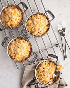 A comforting Mac and Cheese casserole is topped with Parmesan for kids of all ages. Photo: Janis Nicolay