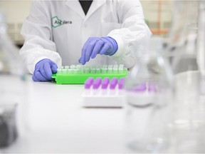 Preparing reagents for a molecular biology assay. Photo: AbCellera