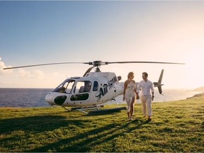 MAUI -- Michelle Addison and Mark Cunningham at their impromptu wedding site on the Hawaiian island of Maui.