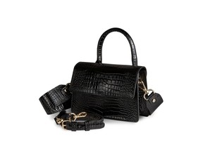 Ai Toronto Seoul Mini Croc handbag is made from vegan leather, which doesn’t require the toxic tanning process, and is PETA approved. It sells for $165.