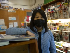 Chia-Ning Chen at The Tuck Shop, her business in the Granville Island Market in Vancouver on Feb. 16, 2022. Photo: Mike Bell/PNG