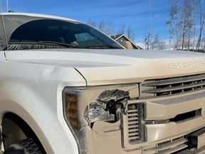 Trucks owned by Northwest Truck Rentals were damaged in Thursday morning's attack at a Coastal GasLink work site near Houston, British Columbia.
