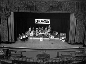 Burns Chuckwagon performers onstage, 1948. Photo: Jack Lindsay Vancouver Archives AM1184-S1-: CVA 1184-1711