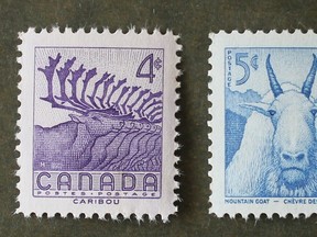 Emanuel Hahn's design for two stamps celebating Canadian wildlife sparked controversy in 1956. The four cent caribou stamp was described as a "drunkard's nightmare," and the five cent mountain goat stamp was derided as being "diabolical."