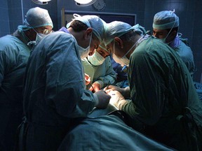 File photo of a kidney transplant operation.