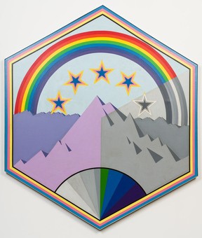 The 1968 acrylic-on-canvas work Columbia Vista Vision features among the retrospective of Gary Lee-Nova's works at Burnaby Art Gallery.