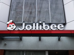 Image of Jollibee sign on Granville St. in Vancouver, 2022.