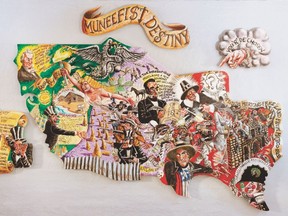Muneefist Destiny (1995) by Alfred Quiroz is part of Xicanx at MOA May 12-Jan. 1 2023.