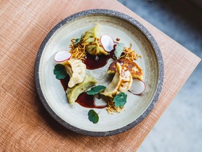 Osric Chau's From-Scratch Spring Leek Potstickers. Photo: Christopher Cho.