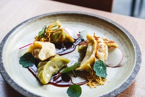Osric Chau’s From-Scratch Spring Leek Potstickers. Photo: Christopher Cho.
