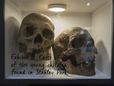 Vancouver Police Museum in Vancouver, BC Wednesday, May 10, 2017. Pictured is a cast of the skulls of two children that were found in Stanley Park in 1953. The case became known as the babes-in-the-woods murders.
