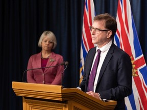 Health Minister Adrian Dix, Provincial Health Officer Dr. Bonnie Henry, provide an update on COVID-19 on February 15, 2022.