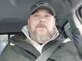 Pat King livestreams from the Ottawa airport.  screengrab from Facebook "The Real Pat King"