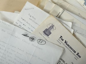 Some of the letters from the Somebody Know tip line.