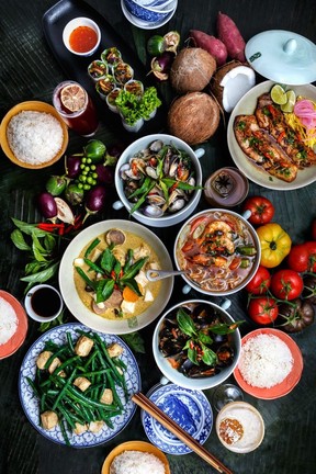 Dishes from the Anh and Chi restaurant, which raises money for Ukrainian refugees through its Reservation By Donation program.  Photo: Leila Kwok.