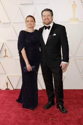 Tristan Myles and wife Kirsty hit the red carpet before going into the Dolby Theater for the 94th annual Academy Awards on March 27, 2022. l