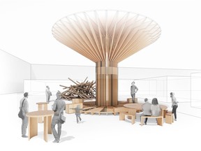 Re-Grow installation by Michael Green Architecture and Unbuilders at upcoming event BUILDEX .