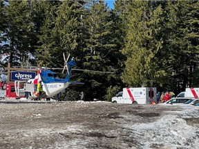 Paramedics and Cypress Mountain ski patrol members treated an injured skier on Saturday. The skier died at the scene.