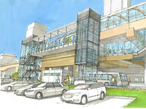 A rendering of Brentwood Town Centre SkyTrain station.