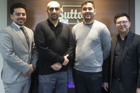 Sutton Premier Realty’s Abdul Safi (second from left, with Omar Samadi, Farid Kaywan and Dylan Huang) details what incentives are in place first-time homebuyers in B.C.