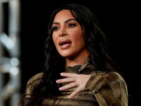 Kim Kardashian attends a panel for the documentary "Kim Kardashian West: The Justice Project" during the Winter Television Critics Association Press Tour in Pasadena, Calif., Jan. 18, 2020.