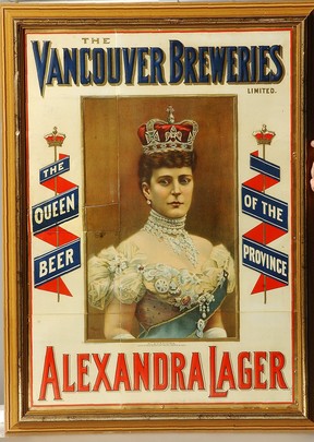 The 1903-04 historic sign advertises Alexandra Lager, named after Edward VII's wife.