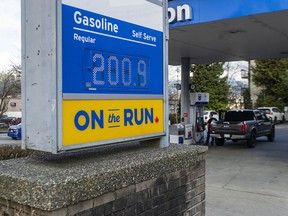 Gas prices at a record high of 186.9 cents a litre in North Vancouver on March 2 as the crisis in Ukraine continues.