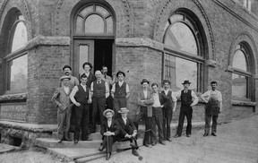 Vancouver World printing house, 424 Homer St., 1893.