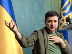 Ukrainian President Volodymyr Zelenskyy during a news conference in Kyiv this week.