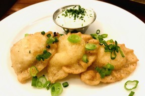 Pierogies, also called potato and dill varenyky, at Kozak: Light with a satisfying crispness as you bite in. (Photo: Mia Stainsby)