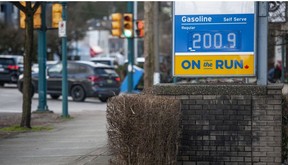 Gas prices for regular gas climbed above $2.00 per liter at gas stations across the Lower Mainland Friday morning March 4, 2022.
