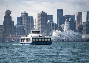 The Tsleil-Waututh Nation have commissioned reports documenting the erosion of the shoreline around Burrard Inlet, changes to sea life and industrial pollution since contact. Pictured is a sea bus traversing the Burrard Inlet Tuesday, March 8, 2022.