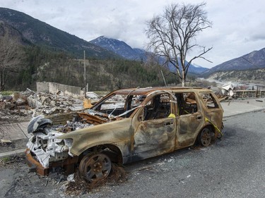 Lytton, BC: MARCH 18, 2022 -- Devastated buildings in Lytton, BC Friday, March 18, 2022. Nearly the entire town was destroyed by a forest fire which swept through June 30, 2022. Work to rebuild Lytton has only just begun, and is progressing slowly. 



(Photo by Jason Payne/ PNG)

(For story by reporter) ORG XMIT: lytton [PNG Merlin Archive]