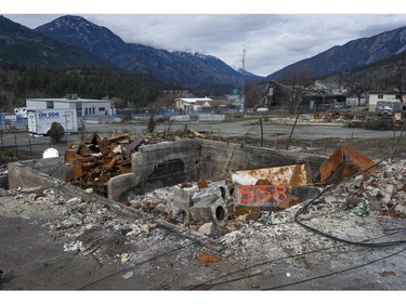 Lytton, BC: MARCH 18, 2022 -- Devastated buildings in Lytton, BC Friday, March 18, 2022. Nearly the entire town was destroyed by a forest fire which swept through June 30, 2022. Work to rebuild Lytton has only just begun, and is progressing slowly. 



(Photo by Jason Payne/ PNG)

(For story by reporter) ORG XMIT: lytton [PNG Merlin Archive]