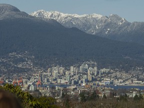 North Vancouver and the North Shore mountains as seen from Queen Elizabeth Park in Vancouver in a recent file photo.