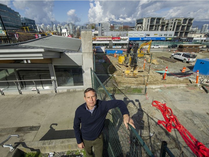  Matt Shillito, Vancouver’s interim director of planning, outside the Broadway & Cambie subway station.