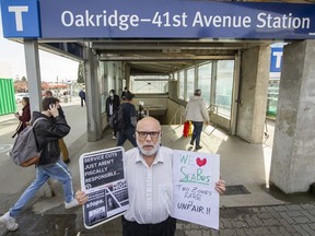 Transit advocate Nathan Davidowicz at Oakridge Skytrain Station in Vancouver.